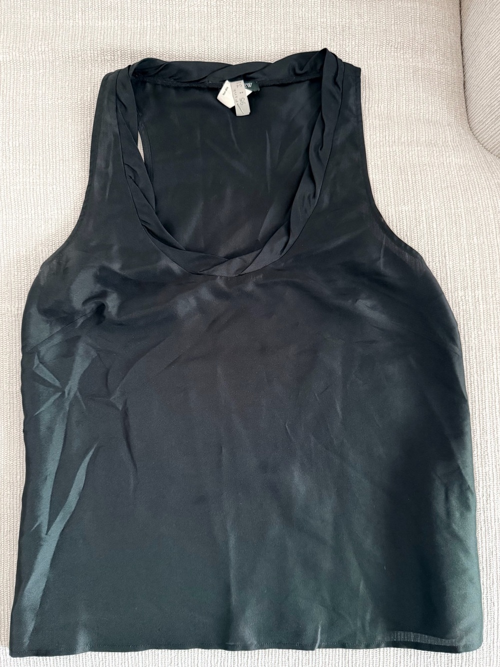 J. Crew Black Silk Braided Scoop Neck Tank Top 2